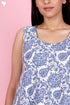 Cambric Cotton Sleeveless Dress  In Block Print